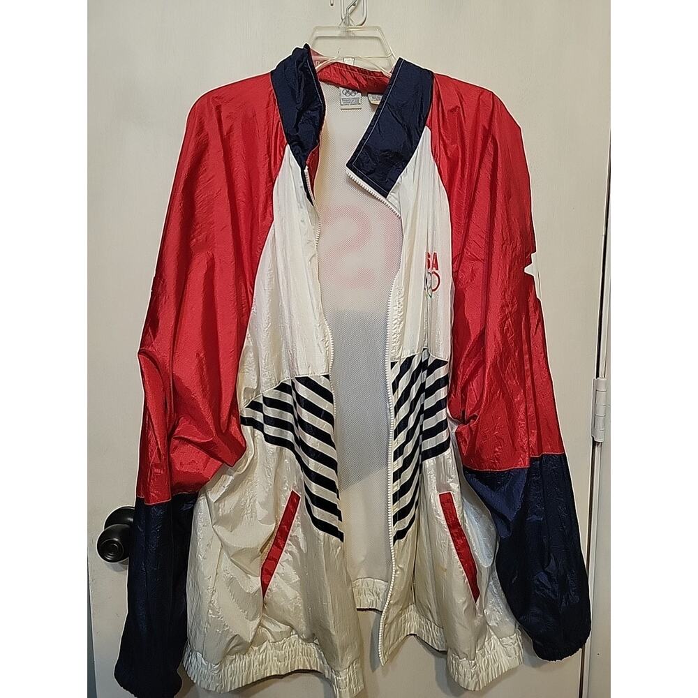 Vintage Avon USA Olympic Windbreaker 80s Nylon Jacket 2XL